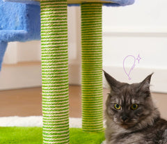 Multi-Level Cat Tree Tower with Hammock and Sisal Posts 136cm