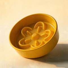 Petal-Shaped Ceramic Slow Feed Bowl for Dogs & Cats