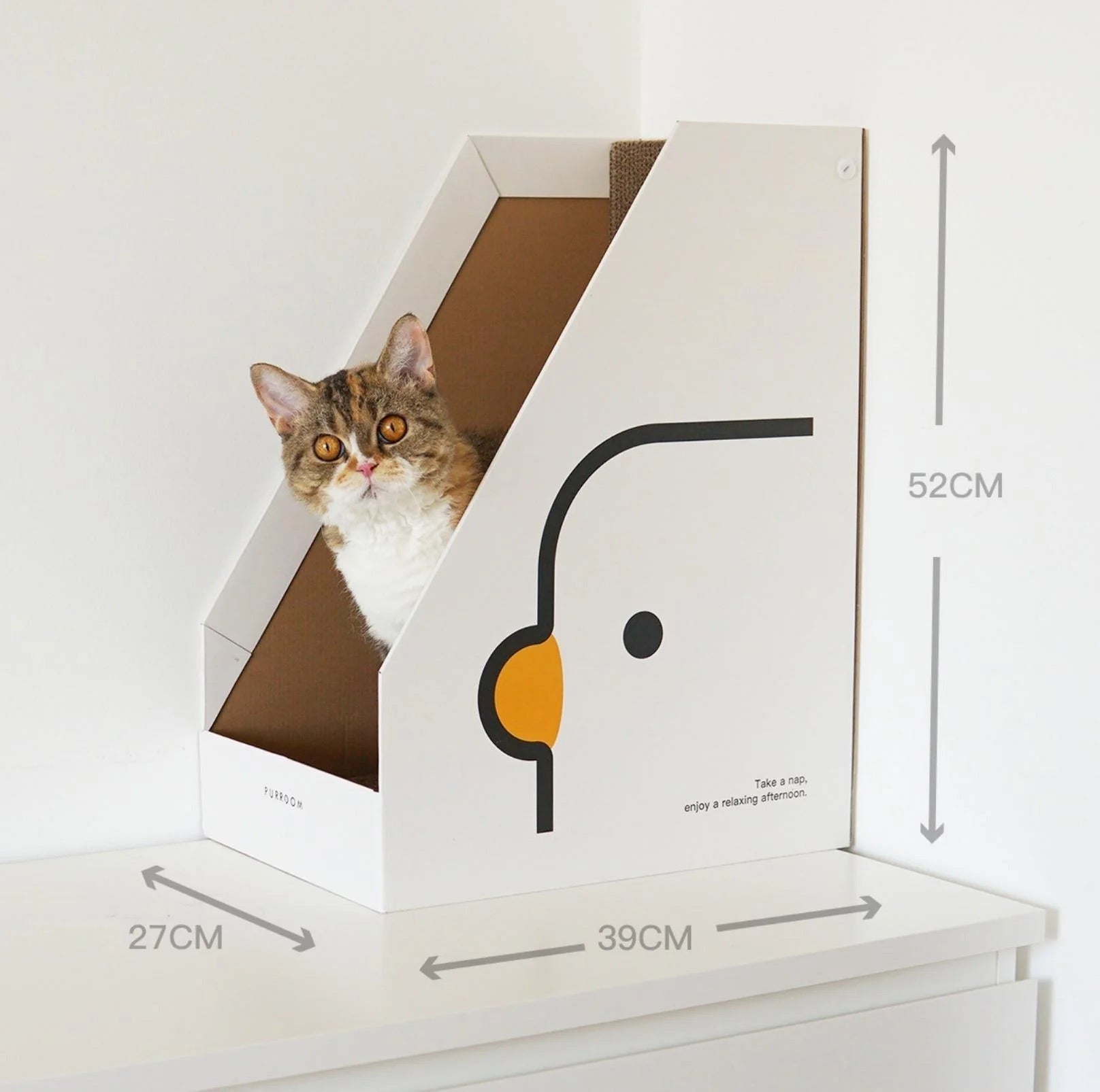 PURROOM Little Chick Series Vertical Cat Scratcher Box Cat Toy (Adjustable in height)-Petroom