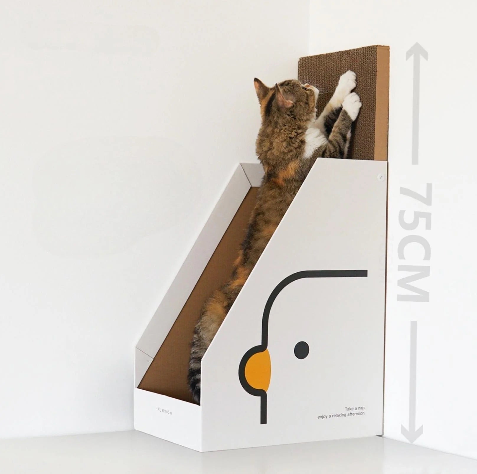 PURROOM Little Chick Series Vertical Cat Scratcher Box Cat Toy (Adjustable in height)-Petroom