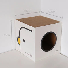 PURROOM Little Chicken Series: Square-Shaped Cat Scratcher House-Petroom