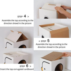 PURROOM Little Chicken Series: Square-Shaped Cat Scratcher House-Petroom