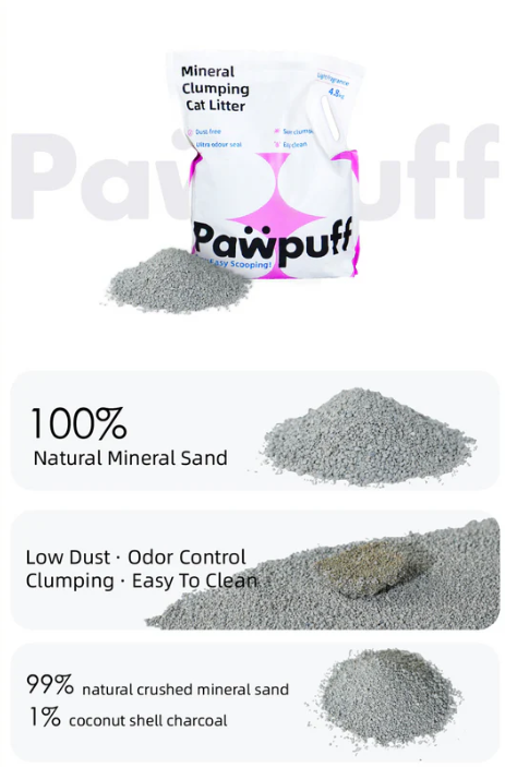 PawPuff Ultra Clumping Sodium Bentonite Cat Litter, 9.6kg - DUST FREE Formula Upgrade Version-Petroom