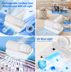 Pet UV-C Ultraviolet Light Cordless Dust Mite Vacuum For Pets-Petroom