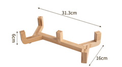 Petroom Ceramic Dog & Cat Bowls with Wooden Stand – Non-Slip Elevated Food & Water Feeder-Petroom