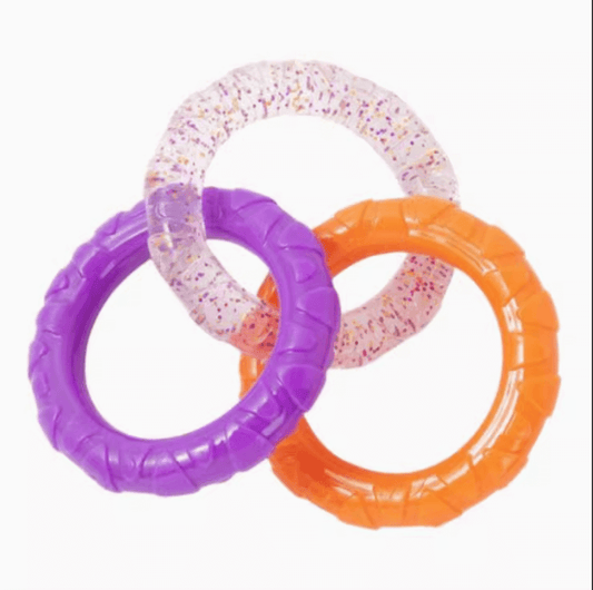 Petroom Dental Triple Ring Chew Dog Toy Purple-Petroom
