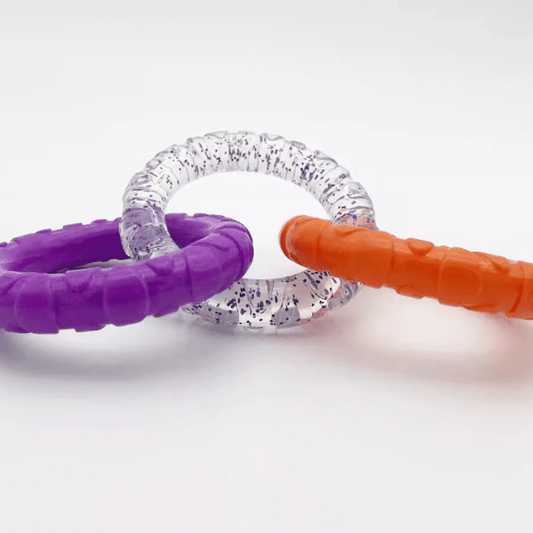 Petroom Dental Triple Ring Chew Dog Toy Purple-Petroom