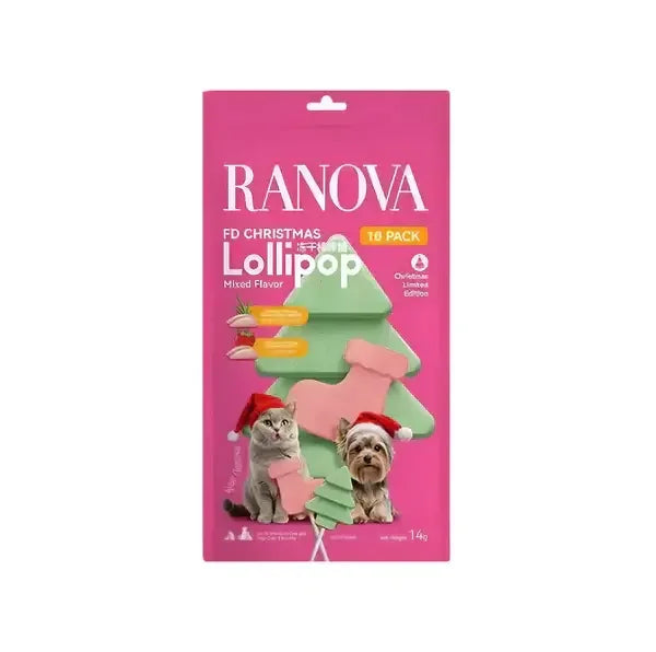 RANOVA Freeze-Dried Lollipop Treats - Aussie Cats Christmas Treats (10pcs)-PETROOM