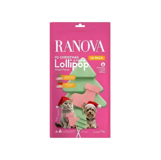 RANOVA Freeze-Dried Lollipop Treats - Aussie Cats Christmas Treats (10pcs)-PETROOM