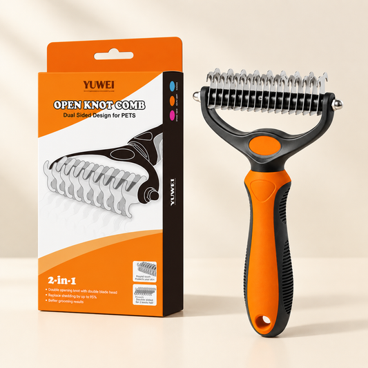 Dual-Sided Pet Dematting and Deshedding Comb for Cats and Dogs
