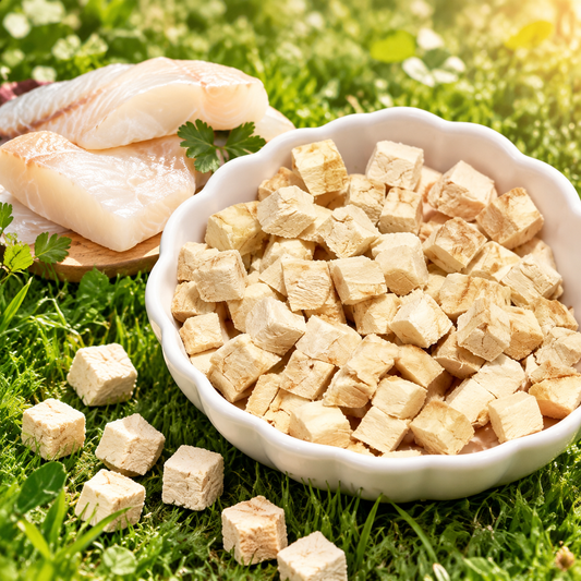 PawDry Freeze-Dried Cod Cubes 100g | Lean Fish Freeze Dried Cat Treats for Cats and Dogs