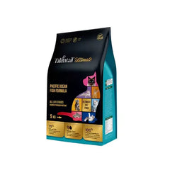 Talentail Ultimate Cat Pacific Ocean Fish Dry Cat Food bag showcasing premium ingredients and key benefits.