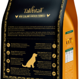 Talentail Ultimate New Zealand Chicken Dry Dog Food 5kg packaging with nutrition information and feeding guidelines.
