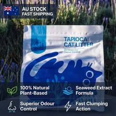 Tapioca cat litter bag with seaweed extract formula, natural plant-based, fast clumping, superior odor control