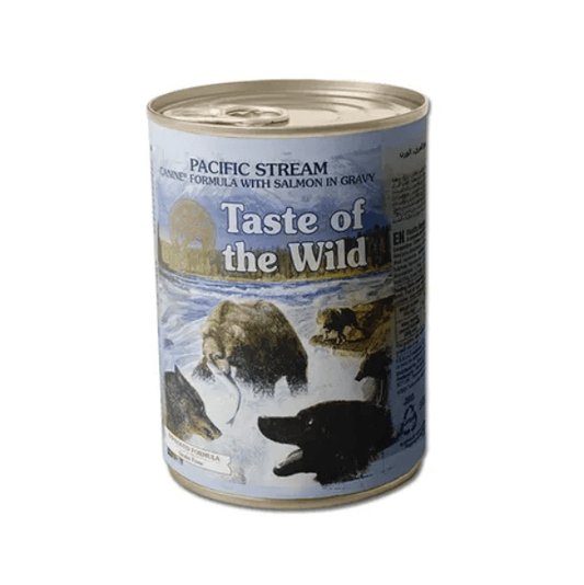Taste Of The Wild Pacific Stream Canine Formula with Salmon in Gravy for Dogs Can 390g x 12-Petroom