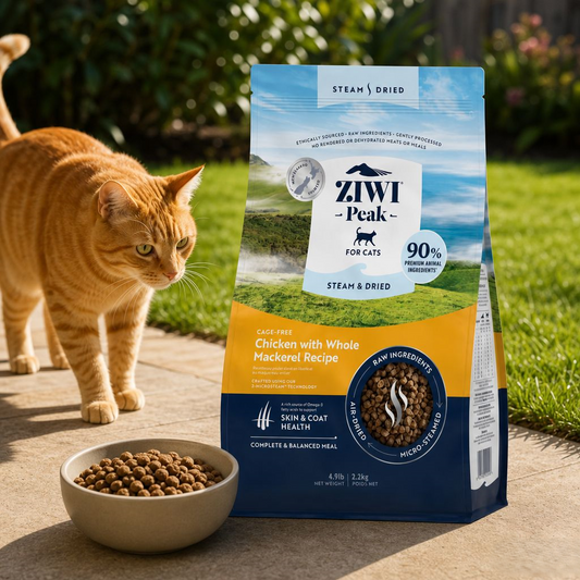 ZIWI PEAK Steam & Dried Cage-Free Chicken with Whole Mackerel Dry Cat Food