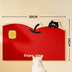 Aesthetic Wall-Mount Cat Scratch Pad Wall Protector with a playful design for cats, preventing wall damage.