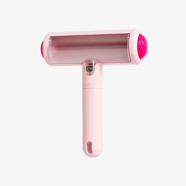 AIWO Static Pet Hair Remover Brush in pink, a heavy-duty tool for removing pet hair from upholstery and carpets.