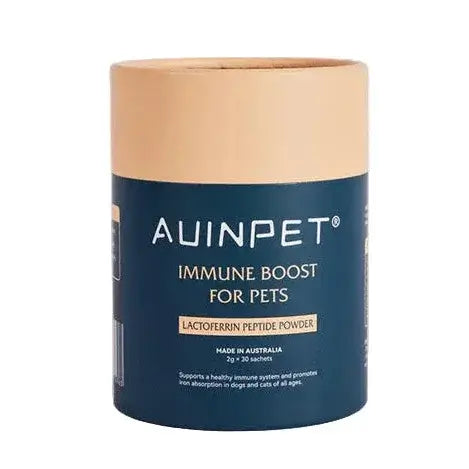 Auinpet immune boost for pets powder container on a white background