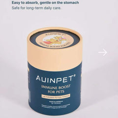 Auinpet immune boost for pets container on a light gray background