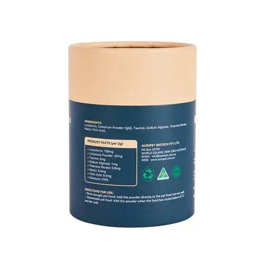 Blue container with a beige lid on a white background