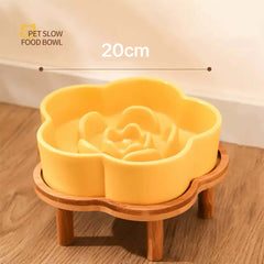 Ceramic Slow Feeder Bowl Flower Shape For Cat and Dog