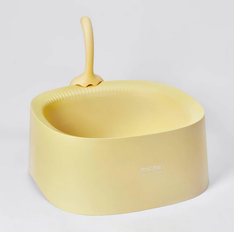 Michu Macaron High Edge Cream White Open Style Extra Large Cat Litter Box Designed by MEOOF XL