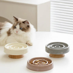 Ceramic Slow Eating Pet Food Bowl for Cats and Dogs