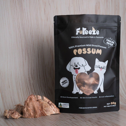 FUREEZE Freeze Dried Diced Possum 50g