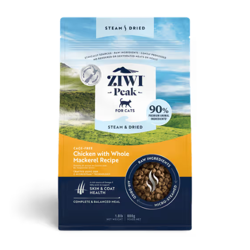 ZIWI PEAK Steam & Dried Cage-Free Chicken with Whole Mackerel Cat Food