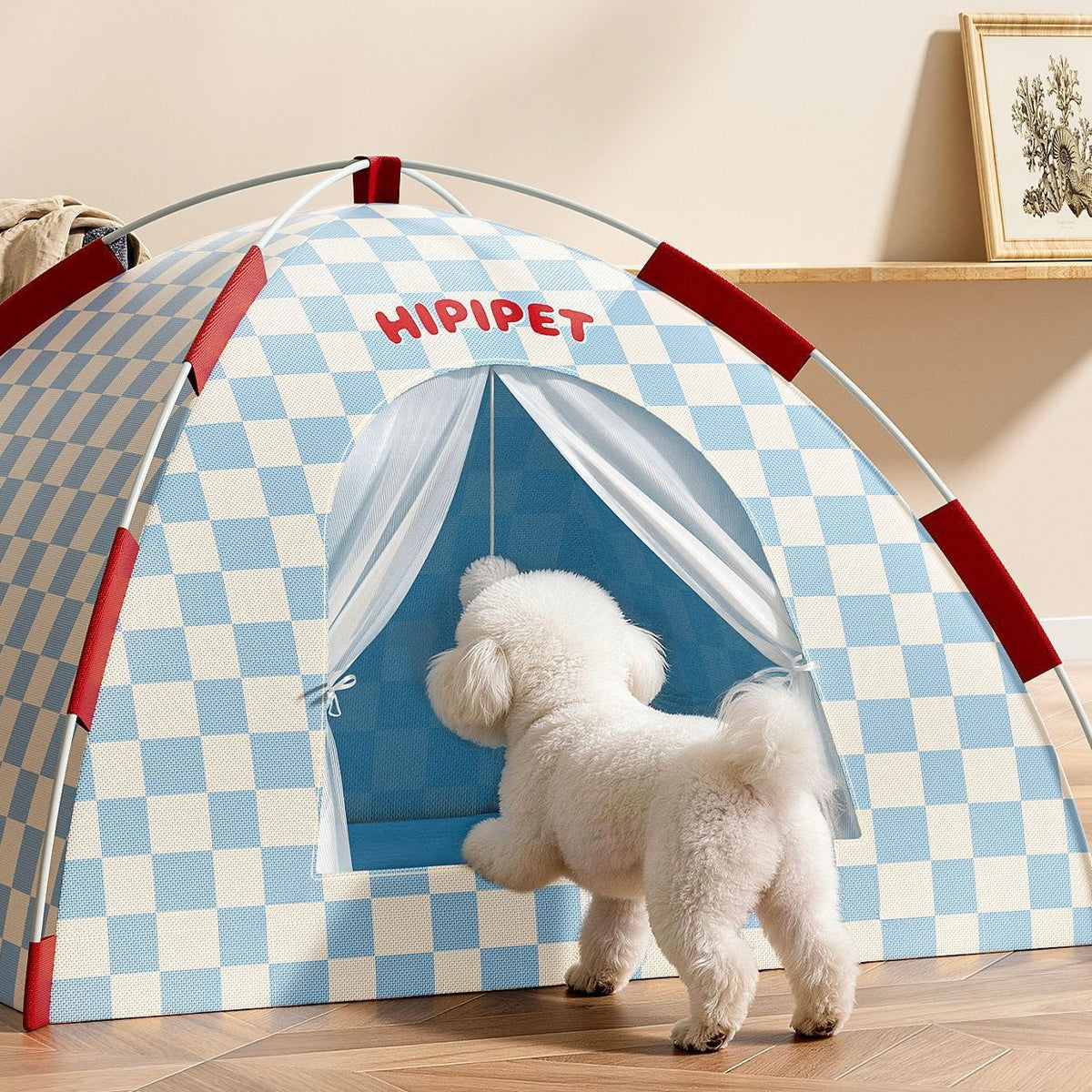 Foldable Indoor Cat & Dog Tent with Cooling Mat 58×58cm