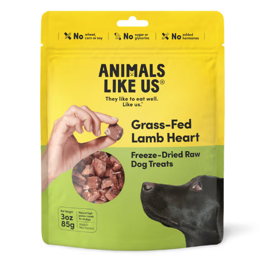 Animals Like Us Grass Fed Lamb Heart Freeze Dried Raw Dog Treats 85g