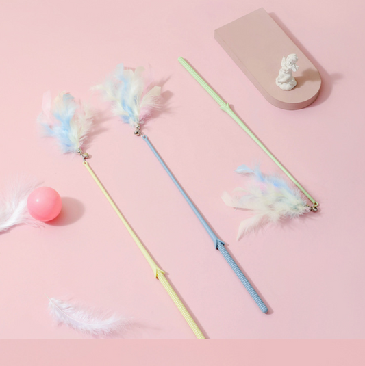 Feather Cat Teaser Wand with Bell
