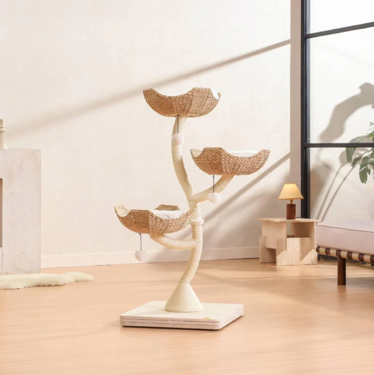 MICHU Iris Cat Tower Deluxe 3-Tier Designer Flower Cat Tree