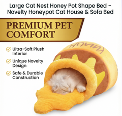 Large Cat Nest Honey Pot Shape Bed – Novelty Honeypot Cat House & Sofa Bed