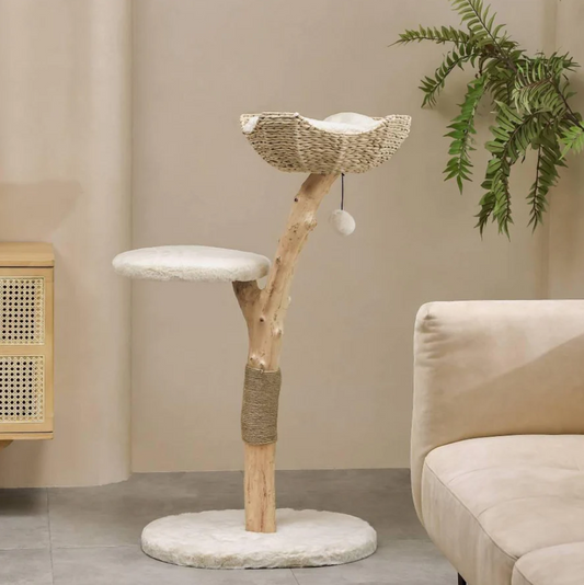 Michu Selected Real Wood Cat Tree - Medium - The Ultimate Feline Playground for Aussie Cats