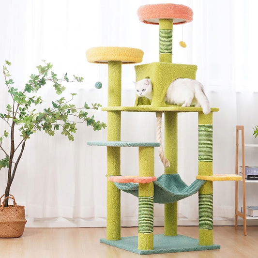 Tall Cat Tree Multi-Level Aesthetic Cat Tower with Sisal Posts 154cm