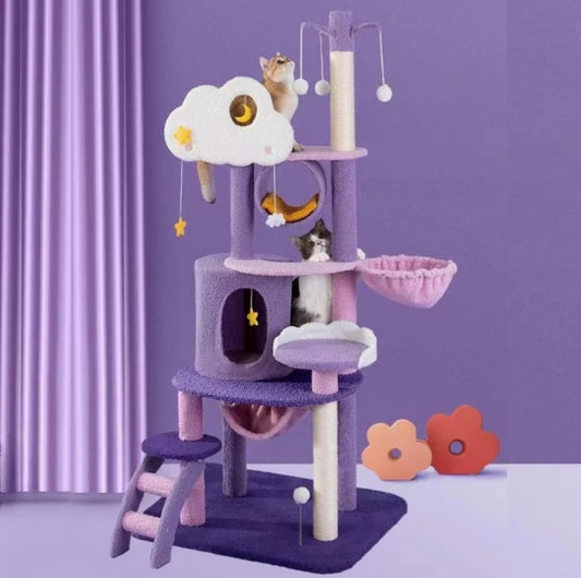 Fantasy Series Cat Climbing Frame — Dreamland 165cm Starry Sky Design
