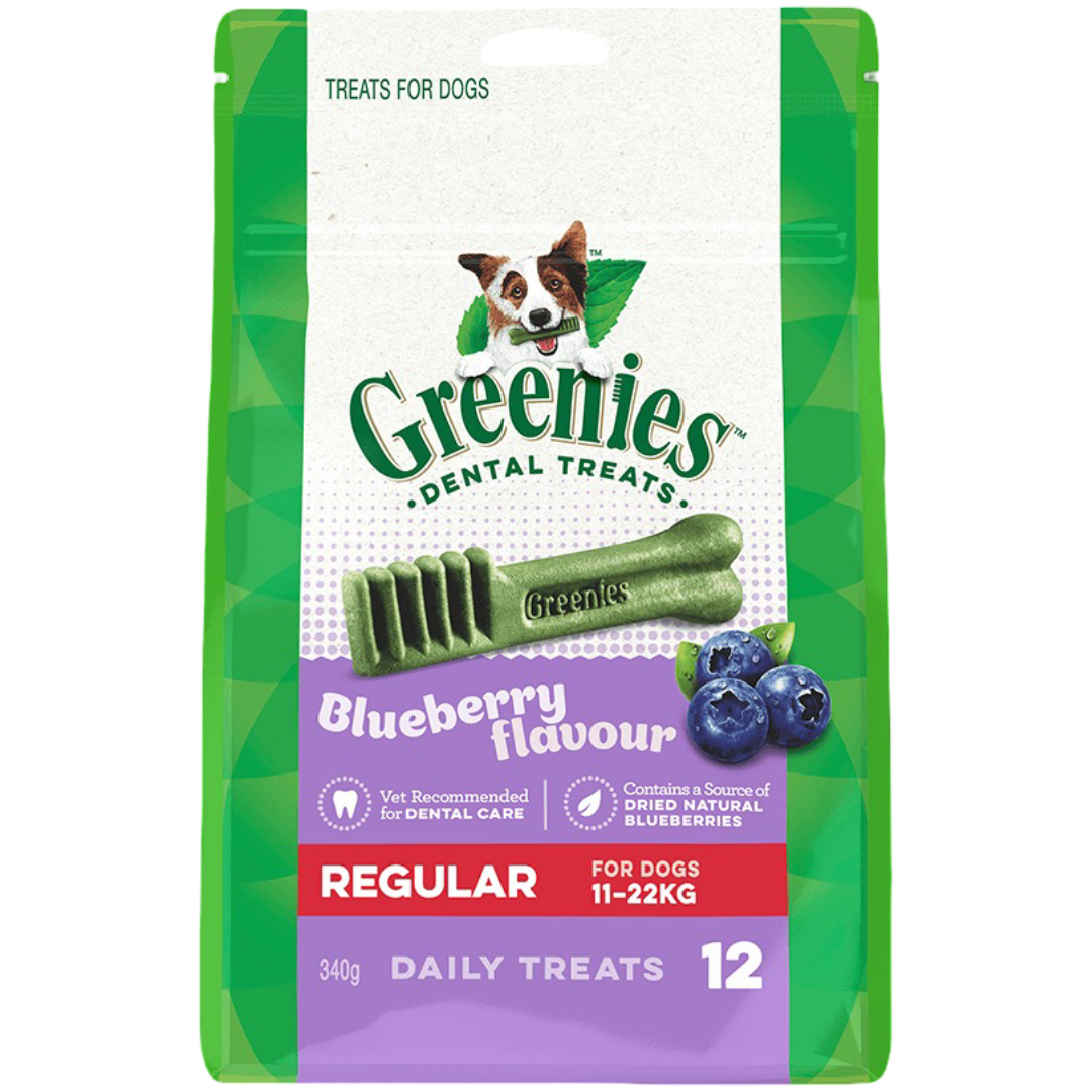 Greenies Blueberry Flavour Regular Dental Dog Treats 12 Chews