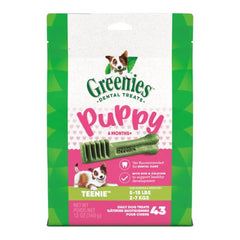 Greenies Puppy Dental Dog Treats - Original Teenie 340g packaging for puppy dental care and health.