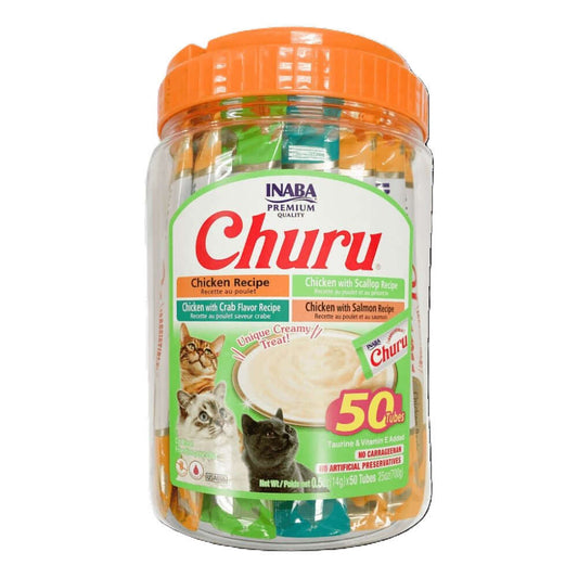 INABA Churu Puree Cat Treats Chicken & Seafood Variety 50 x 14g