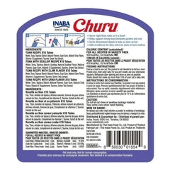 INABA Churu Puree Cat Treats Tuna Seafood Variety Bulk Pack 50 × 14g ingredients and nutritional information