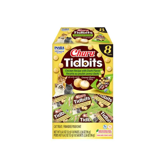 INABA Churu Tidbits Chicken With Dashi Flavor (8 x 12g Packs)