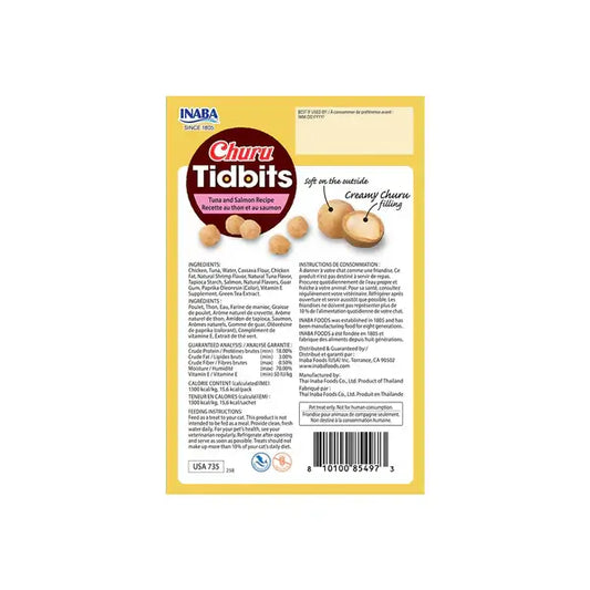 INABA Churu Tidbits Tuna And Salmon Flavor (8 x 12g Packs)