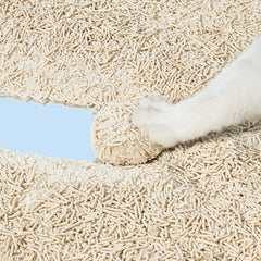 Michu Mixed Nature Plant Cat Litter –Tofu & Cassava Litter 2.5kg/6L clumping litter with cat paw.