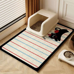 Non-Slip Easy Clean PVC Cat Litter Mat Beige