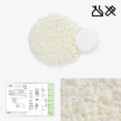 White granular pet litter with close-up texture and commercial invoice details