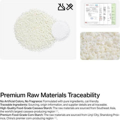 Premium food-grade cassava and corn starch for pet products, traceable raw materials, no artificial colors or fragrance