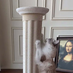Roman Column Aesthetic Corrugated Cat Scratching Post – Stylish cat scratchers for Indoor Cats with a cat scratching the post.