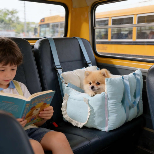 Sky Blue Dog Travel Car Seat - Safety Sofa for Dogs & Cats Under 10kg
